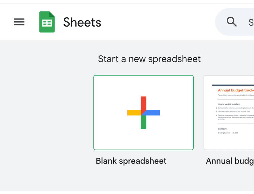 Creating a new blank sheet in Google Sheets